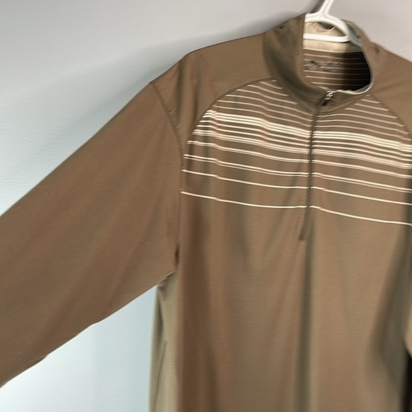 Nike Golf Men’s Fit Dry 1/4 Zip Brown Striped Shirt Brown Cream Striped Size XL - Picture 4 of 12
